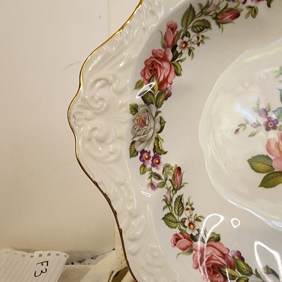 James Kent Old Foley Harmony Rose Oval Serving Bowl England 10.5" - Picture 5 of 8